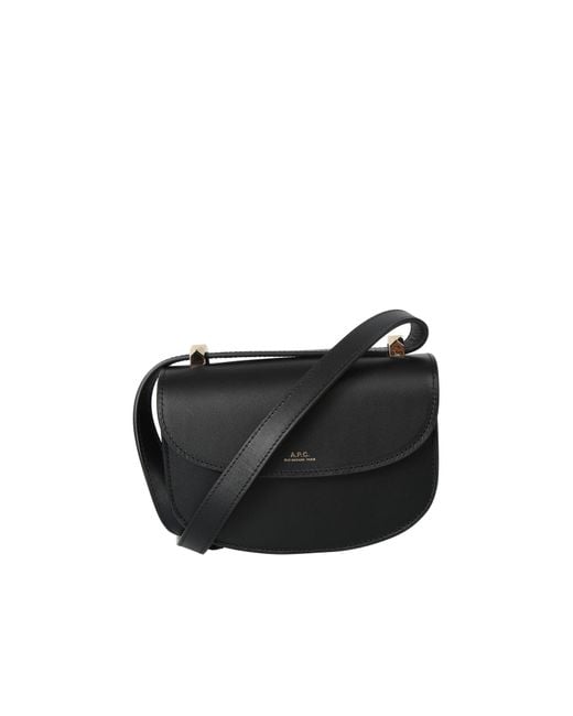 A.P.C. Leather Shoulder Strap Bag Geneve Mini in Black Lyst