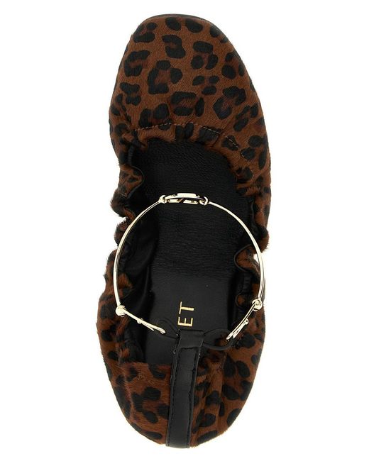 Twinset Black Animal Print Ballet Flats