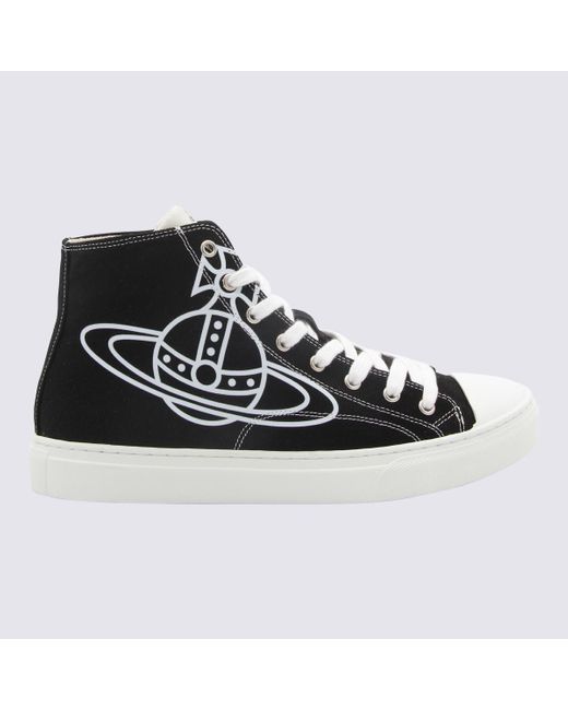 Vivienne Westwood Black And White Canvas Plimsoll Sneakers for men