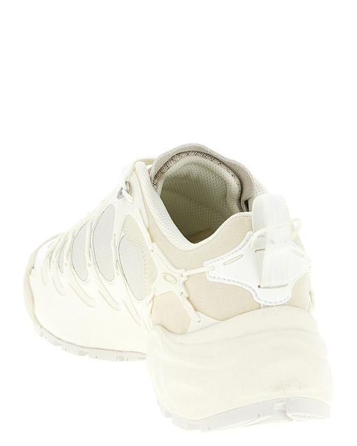 Junya Watanabe White Technical Fabric Sneakers With Cage-Like Overlay Design for men
