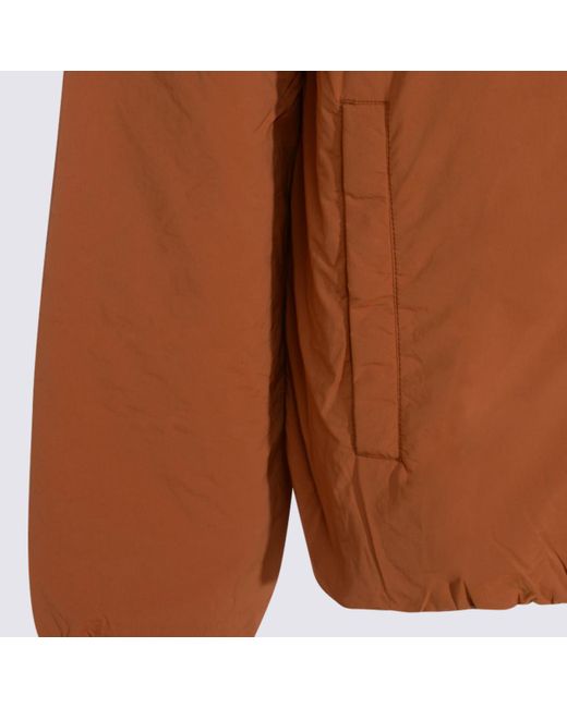 K-Way Brown Nylon Jack Plain Casual Jacket for men