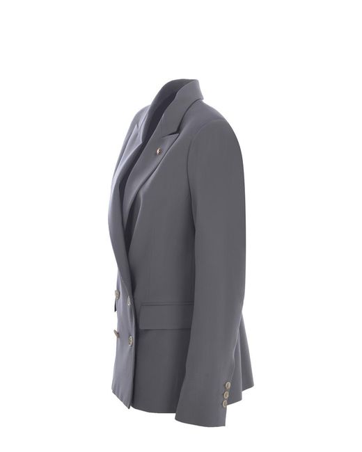Manuel Ritz Gray Double-Breasted Jacket