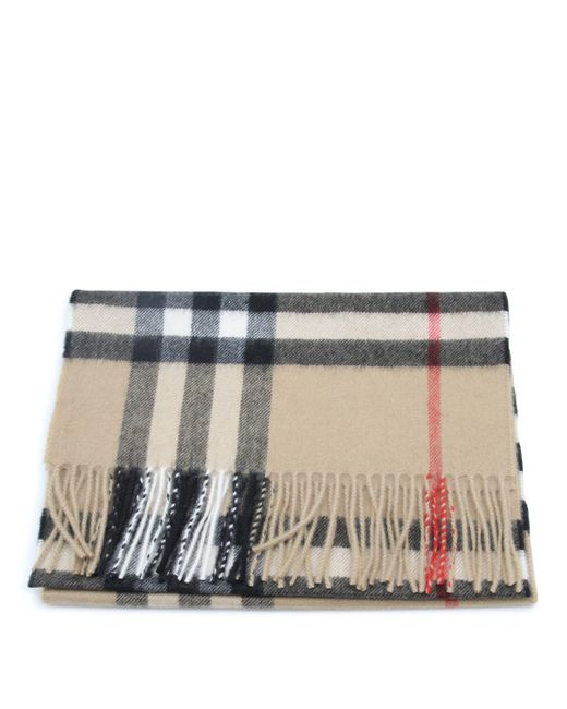 Burberry Metallic Archive Beige Cashmere Scarf for men