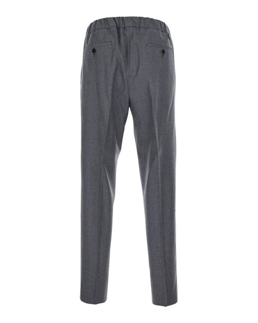 Low Brand Gray Pants With Elastic Waist for men