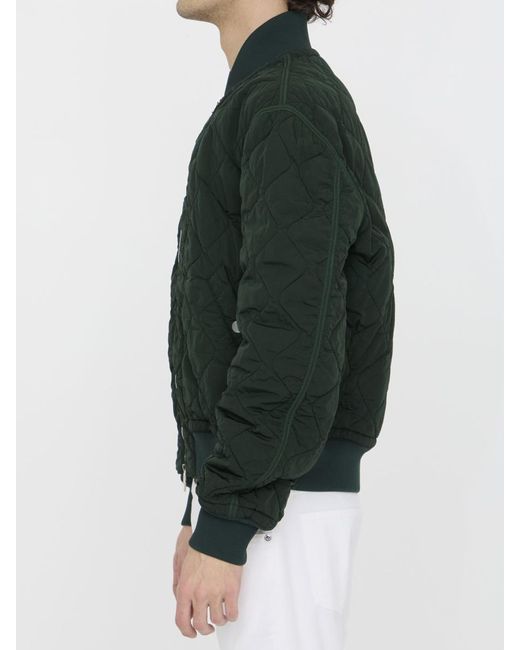 Burberry Green Quilted Nylon Bomber Jacket for men