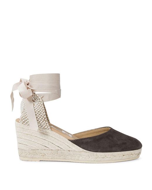 Manebí Natural Hamptons Suede Wedge With Lace-Up