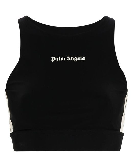 Palm Angels Black Logo-Print Performance Top