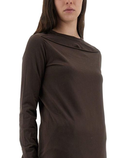 Rick Owens Black Shirt "Concordians Slashed Level Ls T"