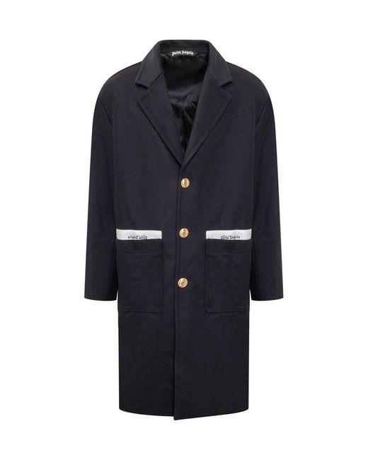 Palm Angels Blue Single-breasted Coat for men