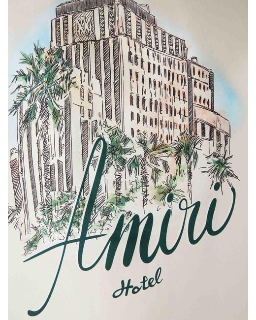 Amiri White Silk Bowling Shirt for men