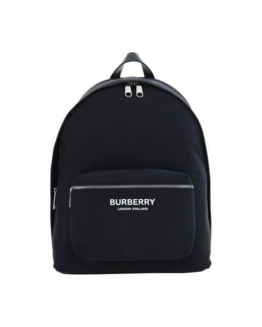 Burberry Blue Logo Nylon Backpack for men