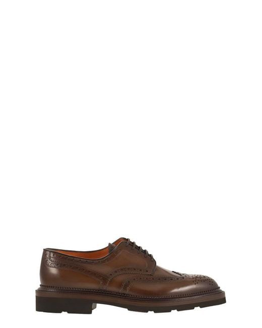 Gucci Brown Lace-Up Derby Brogue for men