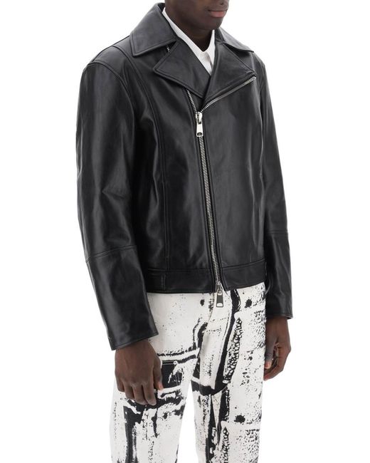 Alexander McQueen Black Nappa Biker Jacket for men