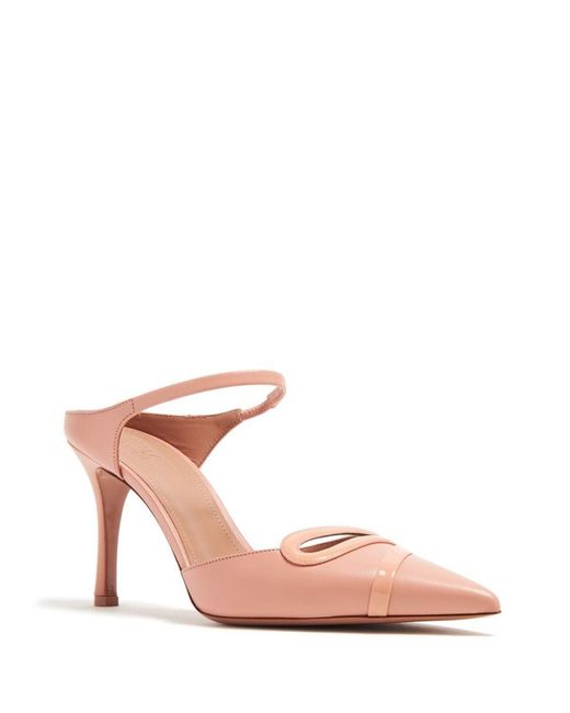 Malone Souliers Pink Bonnie 80 Leather Stiletto Mules