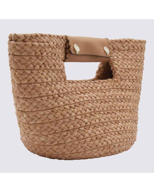Helen Kaminski Metallic Natural Raffia Remi Top Handle Bag