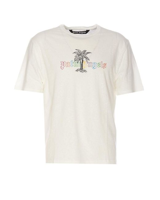 Palm Angels White T-Shirt for men