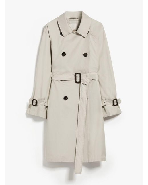 Max Mara The Cube White Titrench Double-breasted Trench Coat In Water-repellent Twill