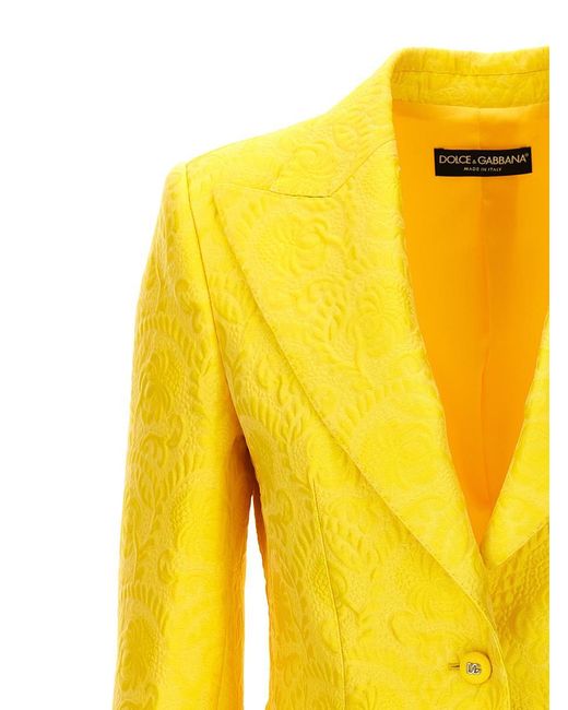 Dolce & Gabbana Yellow Single-breasted Turlington Blazer Blazer And Suits