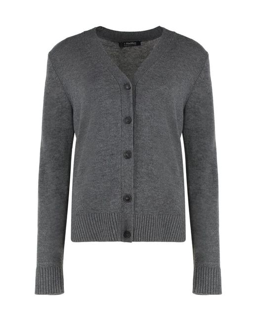 Max Mara Gray Apollo Wool Cardigan