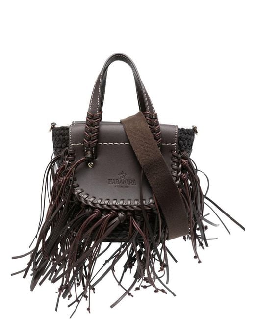 CUBA LAB Black 'Habanera Fringes Ebony' Coffee Tote Bag