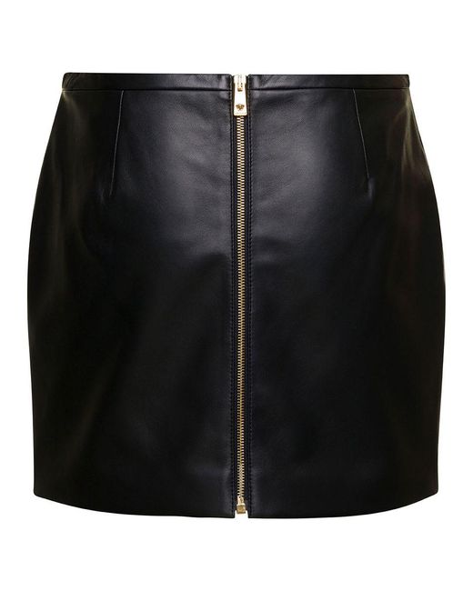 Versace Black Leather Mini Skirt