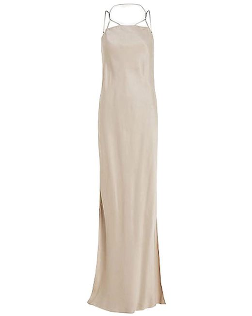 Calvin Klein Natural Viscose Slip Maxi Length Dress