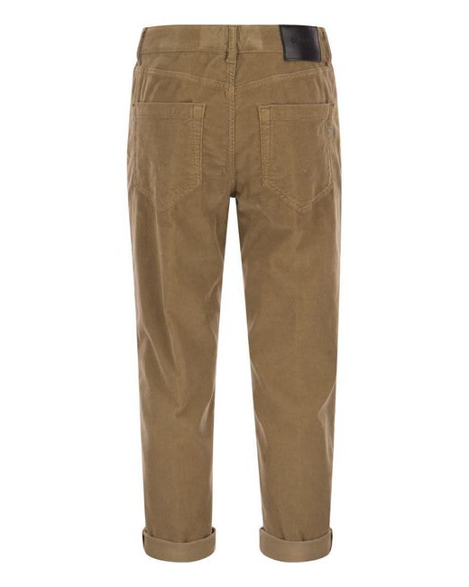 Dondup Natural Koons - Multi-striped Velvet Trousers With Jewelled Buttons