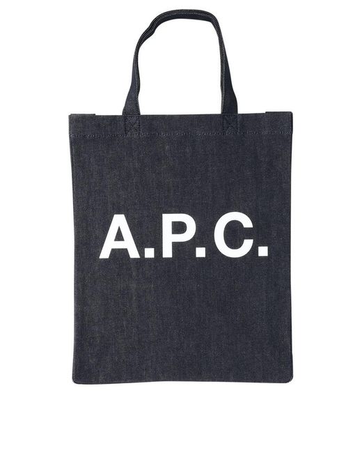 A.P.C. Blue "Lou Mini" Tote Bag for men