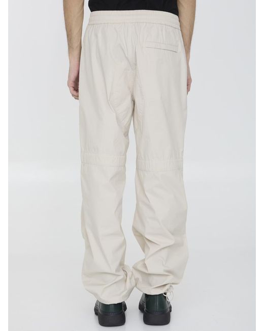 Burberry White Cotton Blend Trousers for men