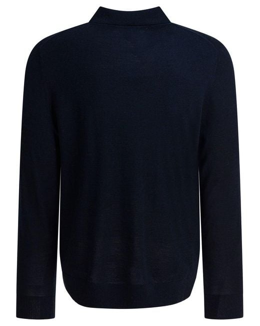 Vince Blue Merino Wool Polo Shirt Polo Shirts for men