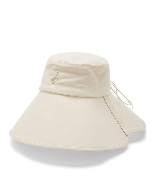 Ruslan Baginskiy Natural Cotton Hat With Bow Detail On The Back