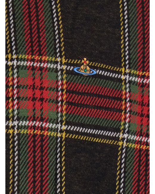 Vivienne Westwood Black Polo Shirt With Orb Decoration On The Chest And All-Over Tartan Motif for men