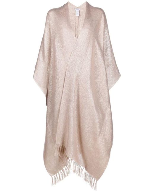 Brunello Cucinelli Pink Fringed Long-lenght Cape