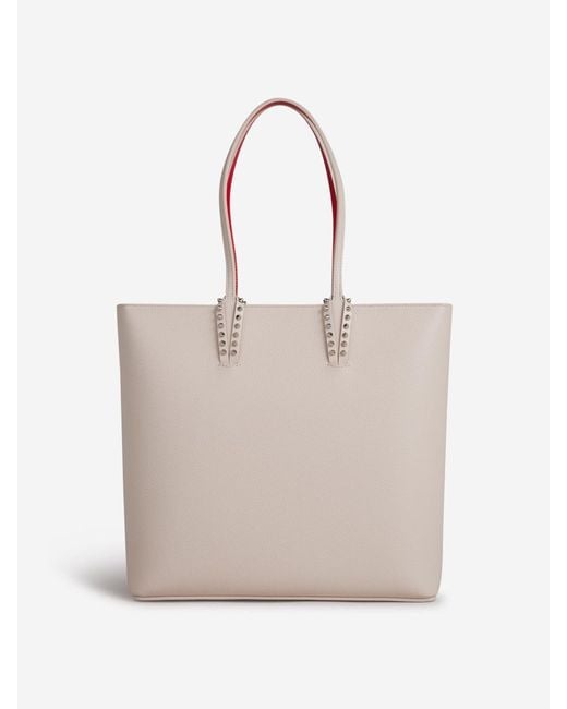 Christian Louboutin Studded Cabata Shoulder Bag in Natural