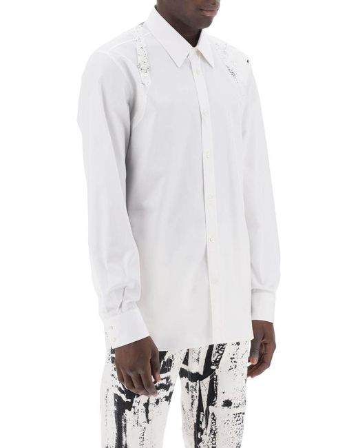 Alexander McQueen White Printed Harness Shirt for men