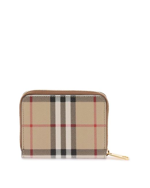 Burberry Natural Zip-around Check Wallet