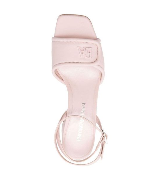 EA7 Pink Leather Sandals