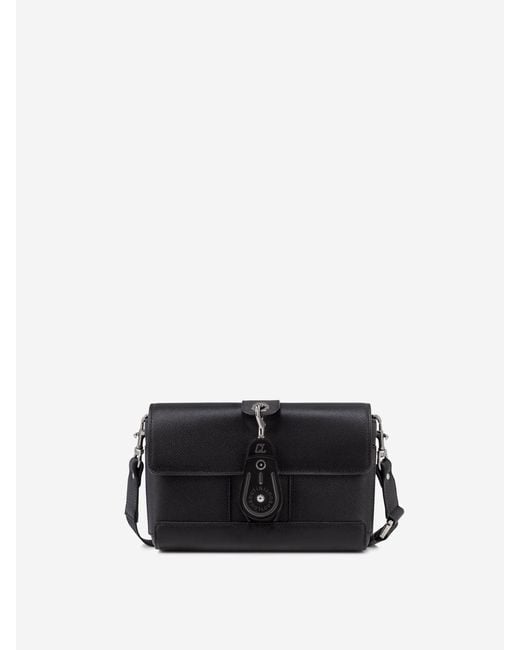 Christian Louboutin Black Grained Leather Crossbody Bag for men