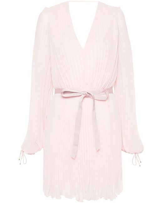 Max Mara Pianoforte Pink V-Necked Mini Dress