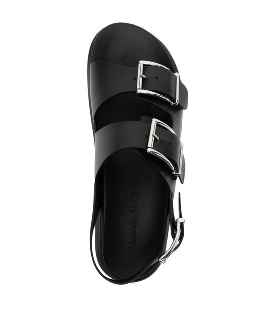 Alexander McQueen Black Double Strap Sandals for men