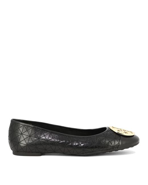Tory Burch Black "Claire" Quilted Ballet Flats