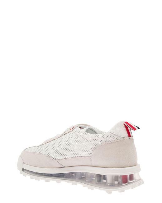Thom Browne White Low Top Tech Sneakers