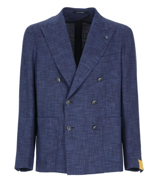 Tagliatore Blue Virgin Wool Blend Jacket for men
