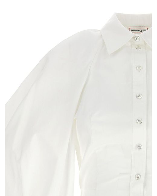 Alexander McQueen White Cut Out Shirt On Shoulders Shirt, Blouse