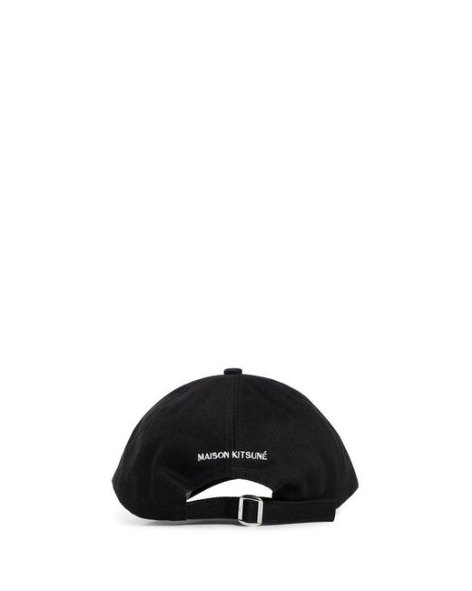 Maison Kitsuné Black Front Visor Hats for men