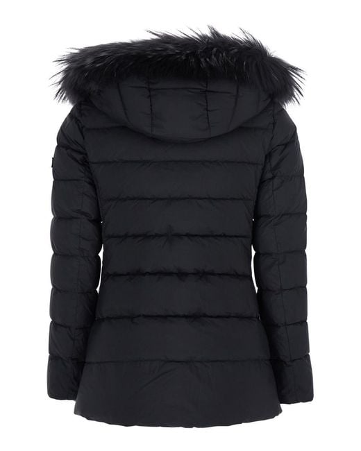 Tatras Black Down Jacket With Fur Hood