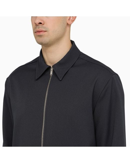 Jil Sander Blue Shirt Jacket With Zip for men