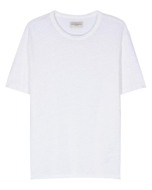Officine Generale White Mélange Shortsleeved T-shirt for men