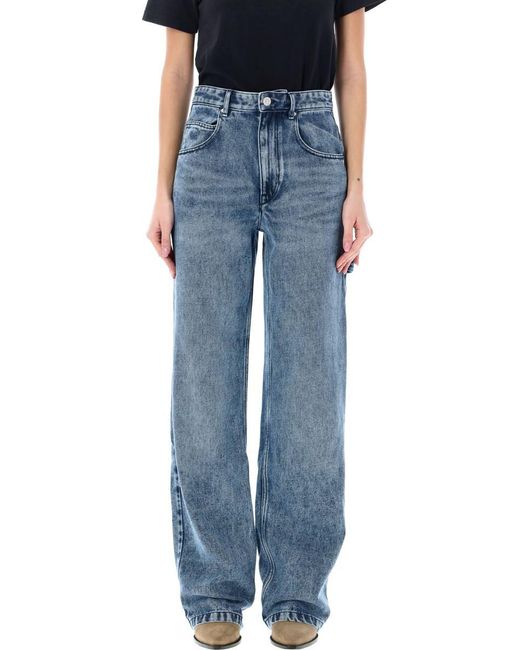 Isabel Marant Blue Bymara Cargo Jeans