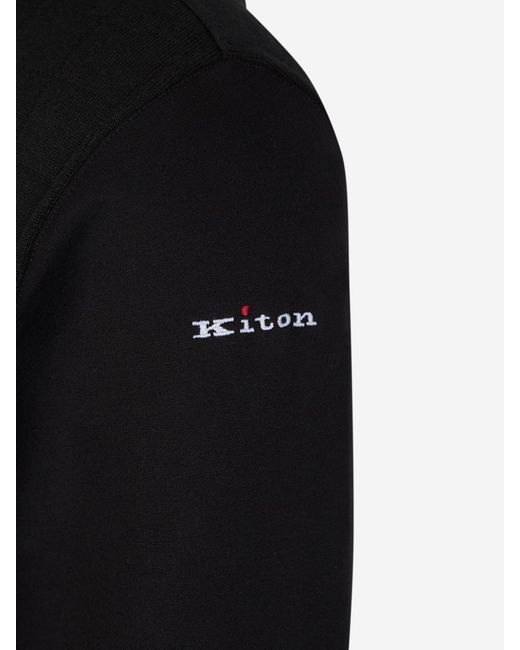 Kiton Black Logo Stripes Tracksuit for men